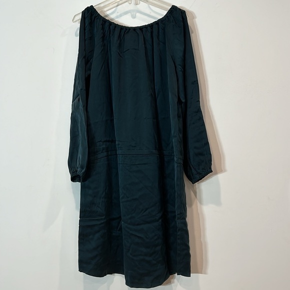 CHASER x revolve casual could shoulder long sleeve silk mini dress lined medium - Picture 8 of 9